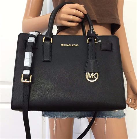 michael kors black and gold bag